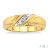 1/8 Ctw Round Cut Diamond Men's Band in 14K Yellow Gold