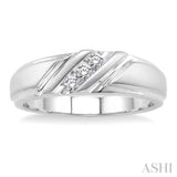 1/8 Ctw Round Cut Diamond Men's Band in 10K White Gold