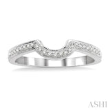 1/10 Ctw Round Cut Diamond Wedding Band in 14K White Gold