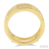 1/2 Ctw Round Cut Diamond Insert Ring in 14K Yellow Gold