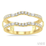 1/2 Ctw Baguette and Round Cut Diamond Insert Ring in 14K Yellow Gold