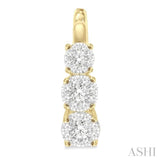 3/4 Ctw Diamond Lovebright Earrings in 14K Yellow and White Gold