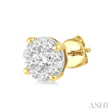 1/6 Ctw Lovebright Round Cut Diamond Stud Earrings in 14K Yellow Gold