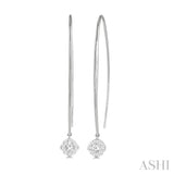 1/3 Ctw Cushion Shape Lovebright Round Cut Diamond Earring in 14K White Gold