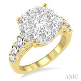 2.00 ctw Round Diamond Lovebright Ring in 14K Yellow and White Gold