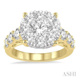 2.00 ctw Round Diamond Lovebright Ring in 14K Yellow and White Gold