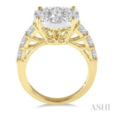 2.00 ctw Round Diamond Lovebright Ring in 14K Yellow and White Gold