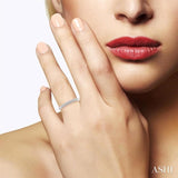 1/10 Ctw 11 Stone Round Cut Diamond Wedding Band in 14K White Gold