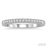 1/10 Ctw 15Stones Round Cut Diamond Wedding Band in 14K White Gold