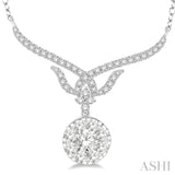 1 1/10 Ctw Diamond Lovebright Necklace in 14K White Gold