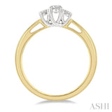 1/4 ctw Round Cut Diamond Three-Stone Ring in 14K Yellow and White Gold