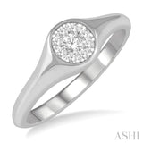 1/6 Ctw Round Shape Lovebright Diamond Ring in 14K White Gold