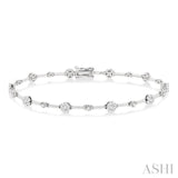 1 Ctw Lovebright Round Cut Diamond Bar Bracelet in 14K White Gold