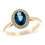 14KT Gold Ladies Blue Topaz Fashion Ring