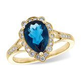 14KT Gold Ladies Blue Topaz Fashion Ring