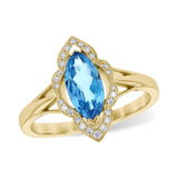 14KT Gold Ladies Blue Topaz Fashion Ring