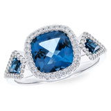 14KT Gold Ladies Blue Topaz Fashion Ring