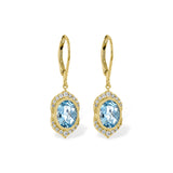 14KT Gold Aqua Earrings