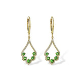 14KT Gold Green Garnet Earrings