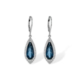 14KT Gold Blue Topaz Earrings