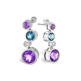 14KT Gold Amethyst & Blue Topaz Earrings