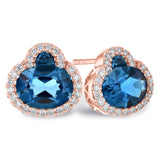 14KT Gold Blue Topaz Earrings
