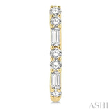 1/3 Ctw Baguette and Single Cut Diamond Petite Huggies in 14K Yellow Gold