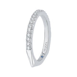 Diamond Euro Shank Half Eternity Wedding Band in 14K White Gold