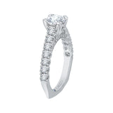 Euro Shank Diamond Cathedral Style Engagement Ring in 14K White Gold (Semi-Mount)
