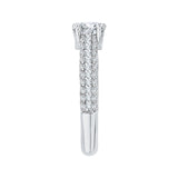 Euro Shank Diamond Cathedral Style Engagement Ring In 14K White Gold (Semi-Mount)