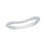 Euro shank Diamond Half Eternity Wedding Band in 14K White Gold