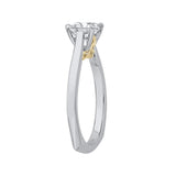 Princess Cut Diamond Solitaire Engagement Ring in 14K Two-Tone Gold (Semi-Mount)