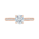 Diamond Solitaire with Accents Engagement Ring in 14K Rose Gold (Semi-Mount)