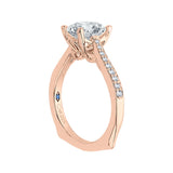 Diamond Solitaire with Accents Engagement Ring in 14K Rose Gold (Semi-Mount)