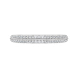 Euro Shank Two Row Diamond Wedding Band in 14K White Gold
