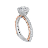 Euro Shank Diamond Engagement Ring in 14K Two-Tone Gold (Semi-Mount)