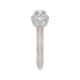 Euro Shank Diamond Engagement Ring in 14K Two-Tone Gold (Semi-Mount)