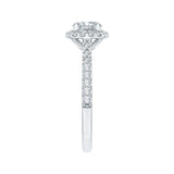 Round Diamond Halo Engagement Ring in 14K White Gold