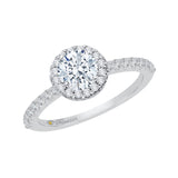 Diamond Halo Engagement Ring in 14K White Gold