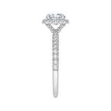 Diamond Halo Engagement Ring in 14K White Gold