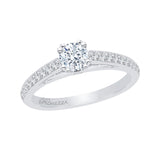 Diamond Cathedral Style Engagement Ring in 14K White Gold 