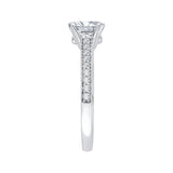Diamond Cathedral Style Engagement Ring in 14K White Gold