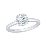 Round Diamond Halo Engagement Ring in 14K White Gold 