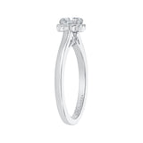Round Diamond Halo Engagement Ring in 14K White Gold