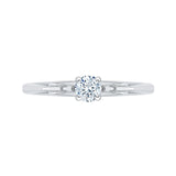 Diamond Solitaire Petite Engagement Ring in 14K White Gold