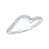 Diamond Curved Wedding Band in 14K White Gold 