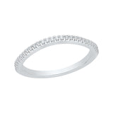 Diamond Curved Wedding Band in 14K White Gold