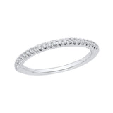 Round Diamond Half-Eternity Wedding Band in 14K White Gold 
