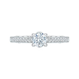 Round Diamond Engagement Ring In 14K White Gold