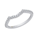 Diamond V Shape Wedding Band in 14K White Gold